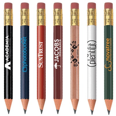 Round Golf Pencil w/ Eraser & Free Shipping