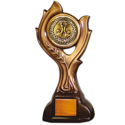 Stock 15" Victory Trophy- With 2" Victory Male Medallion and Engraving Plate