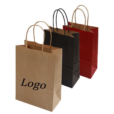 Natural Kraft Twisted Paper Handle Shopping Bag -11.2" x 8.7" x 4.3"