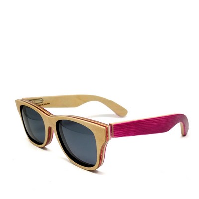 Recycled Sycamore Skateboard Sunglasses - Handmade in USA