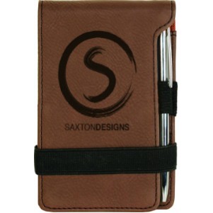 Dark Brown Leatherette Pad/Pen (3.25" x 4.75")