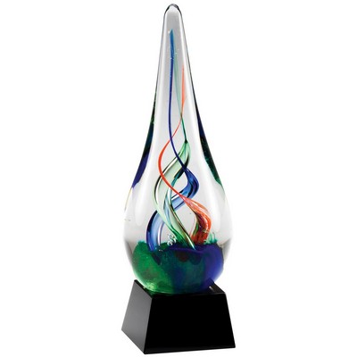 Art Glass Teardrop On Base