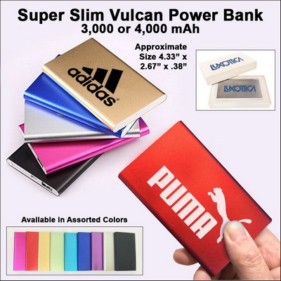 Super Slim Vulcan Power Bank 3000 mAh - Red