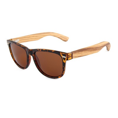 Zebra Wood Sunglasses - Tortoiseshell Frames