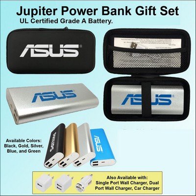 Jupiter Power Bank in Zipper Wallet 10,000 mAh - Silver