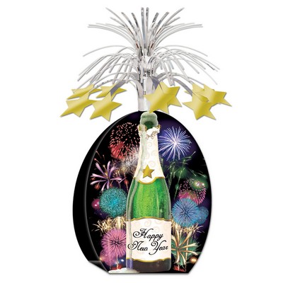 Happy New Year Champagne Bottle Centerpiece