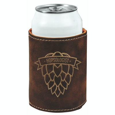 3.75" Rustic/Gold Leatherette Beverage Holder