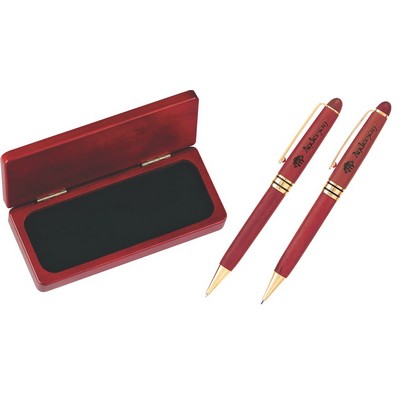 Rosewood Series Rosewood Ballpoint & Roller Pen Set