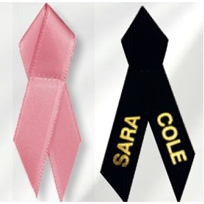 Custom Satin Awareness Ribbons - printed