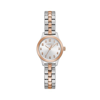 Caravelle Ladies Traditional Basics Watch (Silver & Rose Gold)