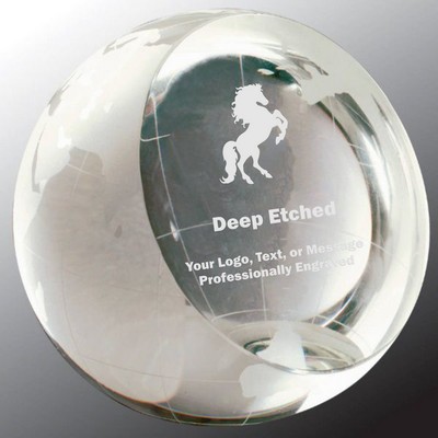 4" Crystal Globe Paperweight