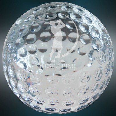 2 3/8" Crystal Golf Ball Paperweight