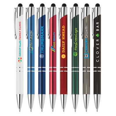 Tres-Chic w/Stylus - ColorJet - Full Color Metal Pen