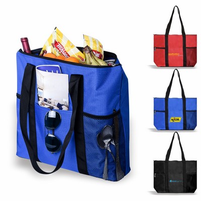 Tote Bag with Pocket, Multi-Pocket Messenger Shoulder Tote