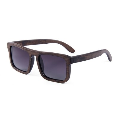 Brown Duwood Sunglasses - Gradient Gray Polarized Lenses - Brown Wood Frames