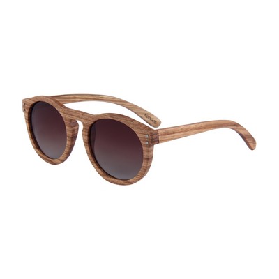 Zebra Wood Sunglasses - Gradient Brown Polarized Lenses - Zebra Wood Frames