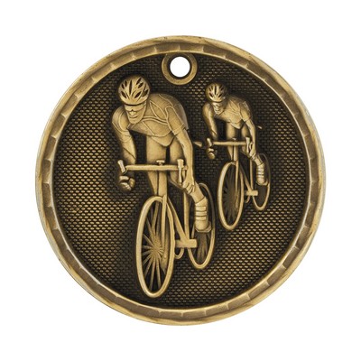 2" 3D Bicycling Medal