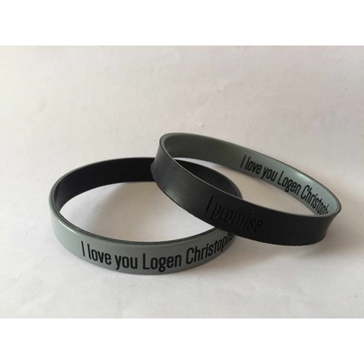 1/2 Inch Dual Layer Customized Silicone Wristband