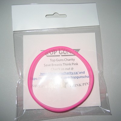 1/2 Inch Breast Cancer Deboss-fill Wristband /Packaging