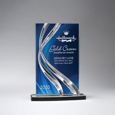 Acrylic Sweeping Ribbon Award - Medium