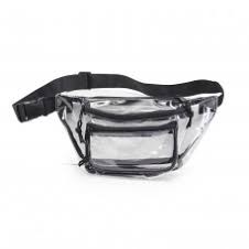 Clear Vinyl Three Zipper Pocket Fanny Pack