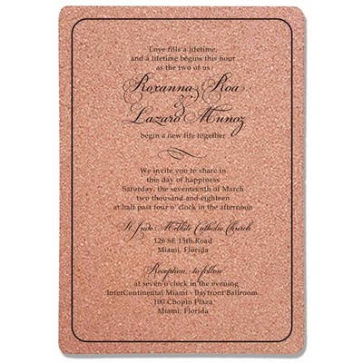 5" x 7" Cork Leatherette Cards or Invitations