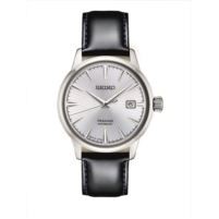 Seiko Presage Men's Watch w/Black Leather Strap & Stainless Steel Dial