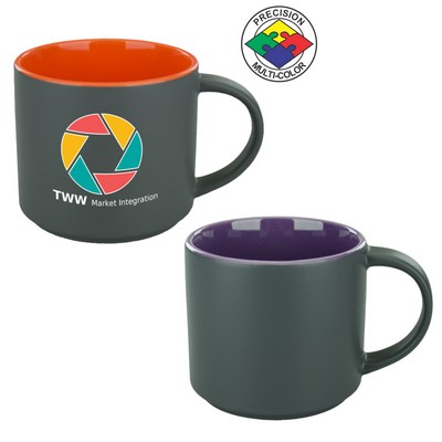 16 Oz. Satin Graphite/Purple Two Tone Norwich Contemporary Mug - Precision Spot Color