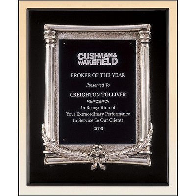 Airflyte® Black Stained Piano-Finish Plaque w/Antique Silver Finished Frame Casting & Aluminum Plate