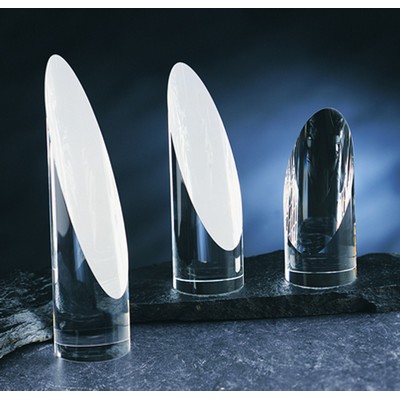 Slant Cylinder Tower optical crystal award/trophy 6"H