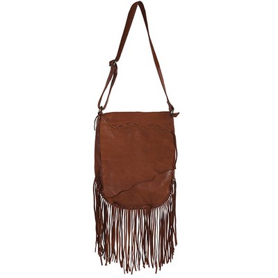 Lambskin Leather Handbag w/Fringe