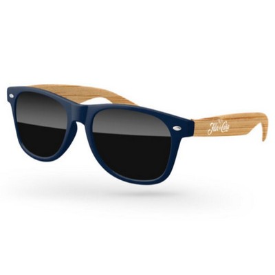 2-Tone Faux-wood Retro Sunglasses