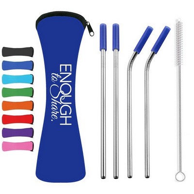 4 Straws in Neoprene Pouch