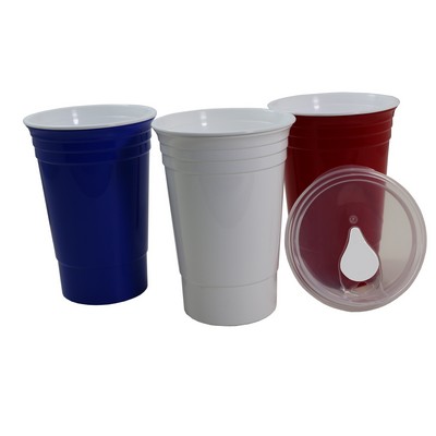 17 Oz. The Party Cup™ Double Wall Cup w/Lid