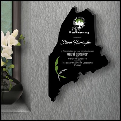 11" Maine Black Acrylic Plaque