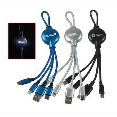 Travel Size Light-Up 3-in-1 Charging Cable