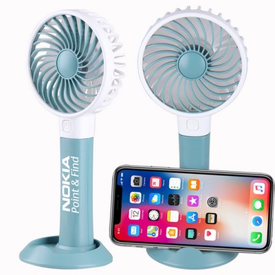 USB Rechargeable Fan w/Phone Holder