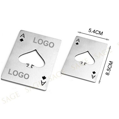 Credit Card Size Casino Poker Shaped Bottle Opener