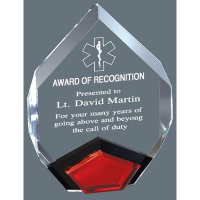 Executive Marquis Acrylic Award, Red, Large (7 x 9")