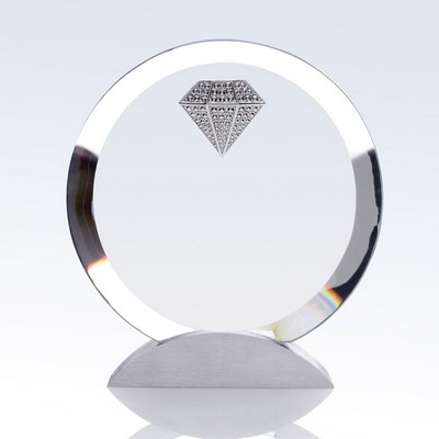 Luxury Diamond Circle Optic Crystal Award