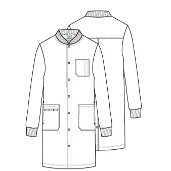 40" Cherokee® Unisex Stretch Twill Snap Front Lab Coat w/Certainty™ Antimicrobial Fabric