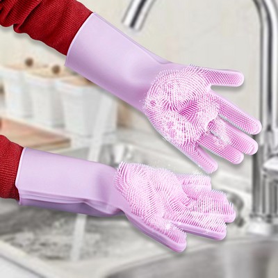 Silicone gloves for washing dishes