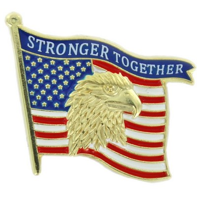 7/8" Stronger Together Eagle Flag Lapel Pin