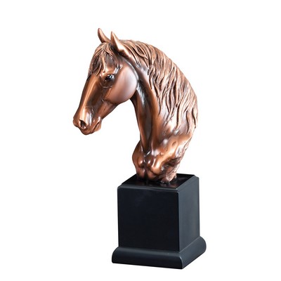 12" Bronze Electroplated Horse Head Trophy