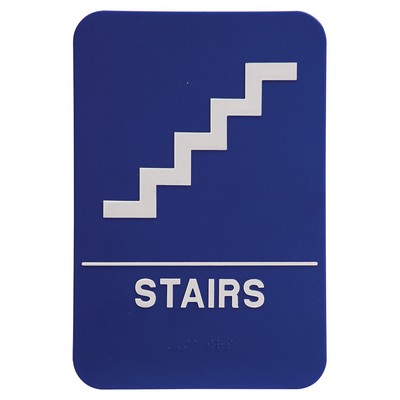 Kota Pro 6" x 9" Blue/White Stairs ADA Sign