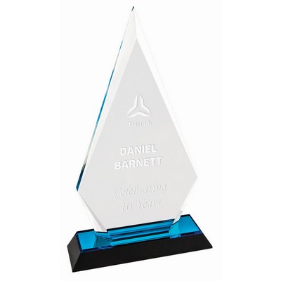 9" Blue Arrow Point Impress Acrylic Award