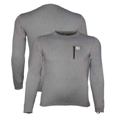 Carhartt® Men's Force® Men's Heavyweight Heathered Knit Base Layer Crewneck Pocket Top