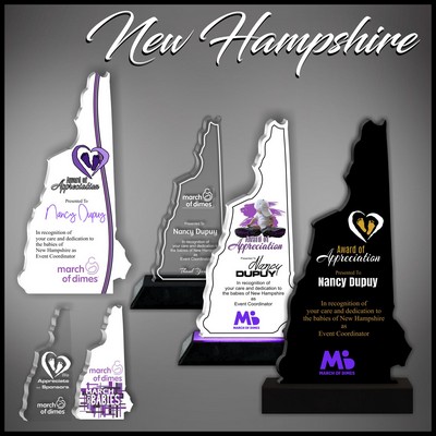 11" New Hampshire Black Budget Acrylic Award