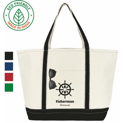 Anchor Boat Bag Eco Friendly Canvas Tote Black Trim