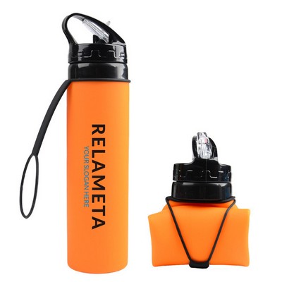 20 oz Outdoor Silicone Telescopic Foldable Sport Bottle